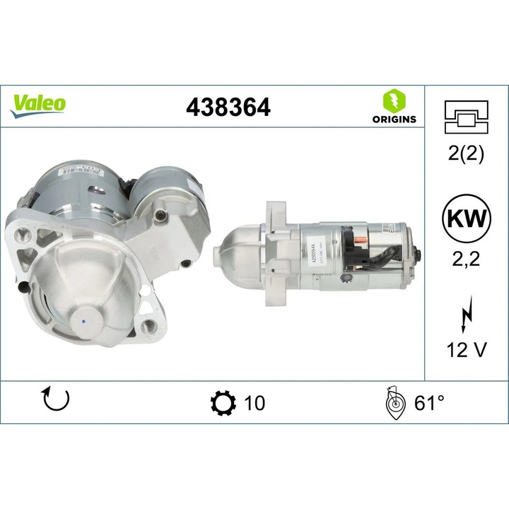 Indítómotor Valeo 438364, Hyundai Ix55, 3.0 dízel, 176-256 LE