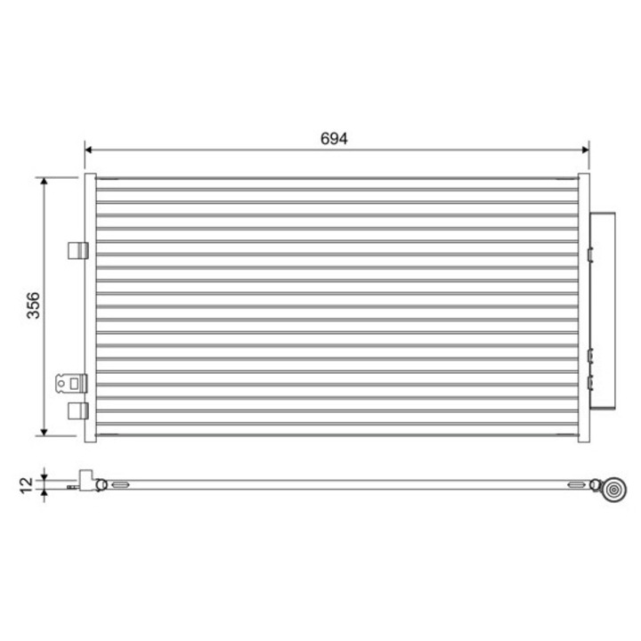 Valeo 822638 Klímahűtő Alfa Romeo Tonale, Fiat 500X, Jeep Compass/Renegade, 96Kw/131LE, 1.6 dízel