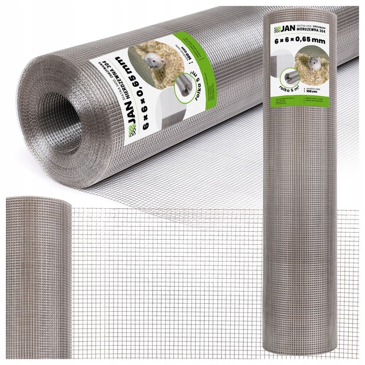 Plasa sudata inox 304, 6x6x0.65mm, inaltime 1m, 5m2, otel inoxidabil, bariera daunatori, custi animale mici, rezistenta rugina, uz exterior, calitate profesionala