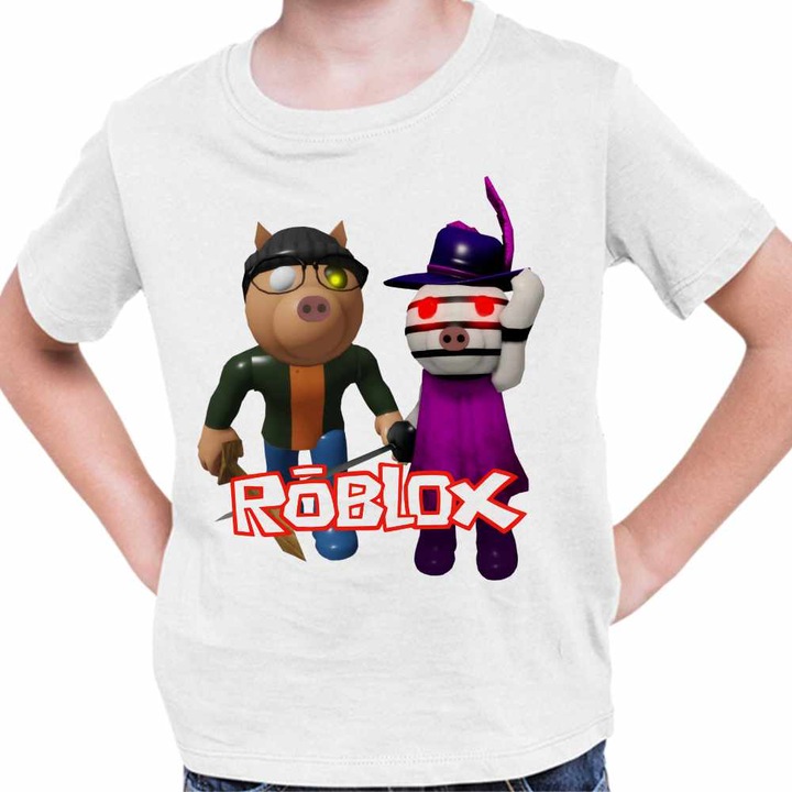 Tricou Copii Baieti Pony Zizzy Roblox Piggy, Fehér