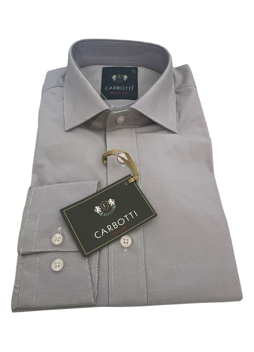 Férfi hosszú ujjú ing, lila fehér csíkokkal, pamut-poliészter XS (35-36)