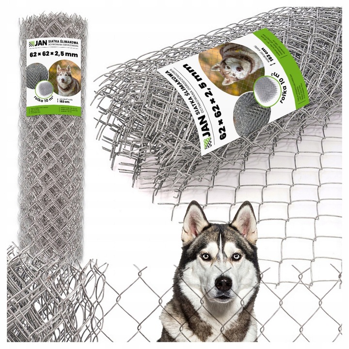 Plasa gard impletita zincata, 62x62mm, fir fi 2.5mm, inaltime 1.53m, 10mb, protectie perimetrala teren, rezistenta intemperii, otel galvanizat, longevitate, calitate