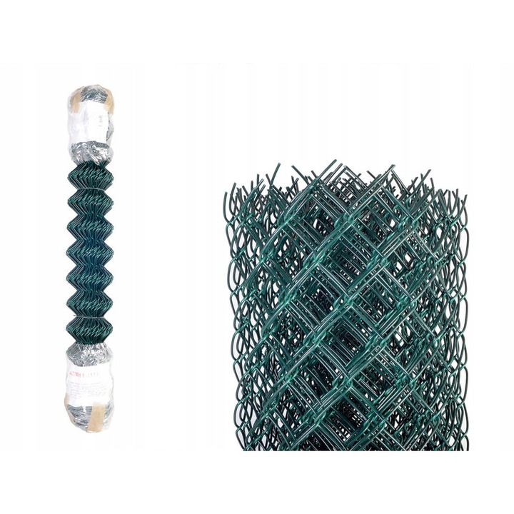 Plasa gard impletita, zincata, invelis PVC verde, ochi 50x50mm, fir 1.8x2.8mm, inaltime 1.25m, lungime 25m, gard rezidential, protectie coroziune, montaj facil, durata viata lunga