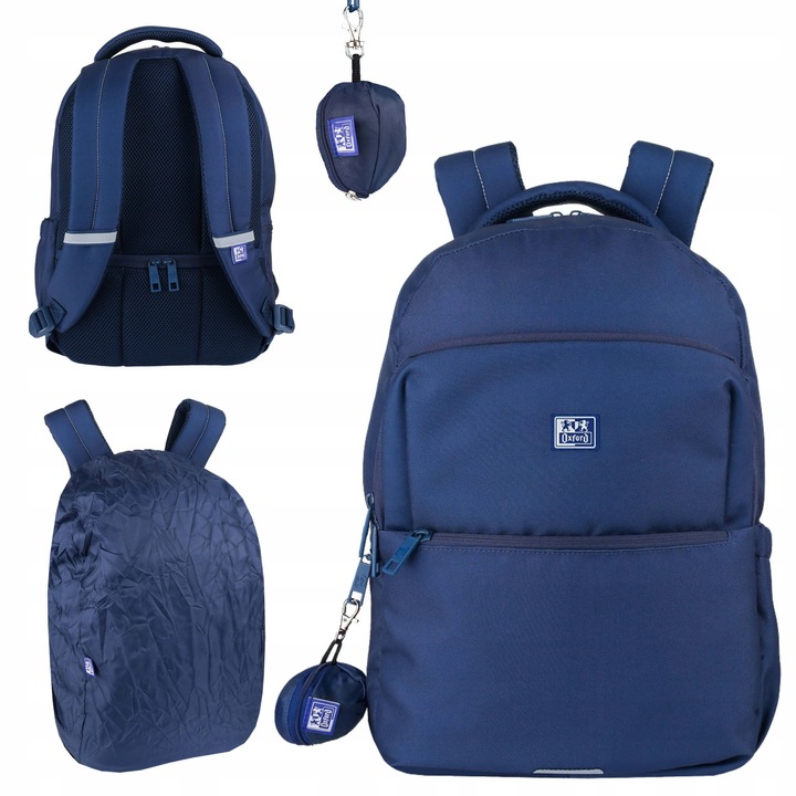 Ghiozdan scolar Oxford, multicompartimentat, 23 l, albastru