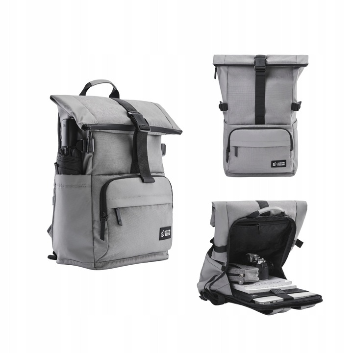 Rucsac, 18,6L, impermeabil, cu compartiment pentru laptop 15,6", gri