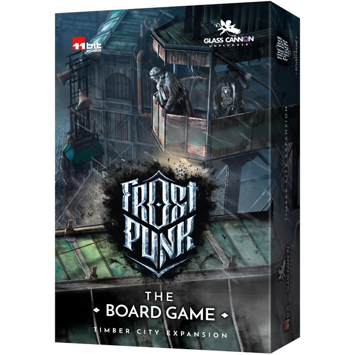 Set extensie joc de societate Frostpunk, 80 marcaje din lemn, 18 cladiri mari, 62 cladiri mici, 15mm grosime