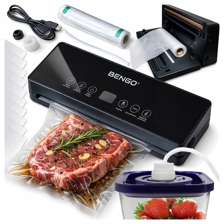 Aparat de vidat BENGO, 150W, 30cm, set cu 10 saci prozni, pentru alimente umede si uscate