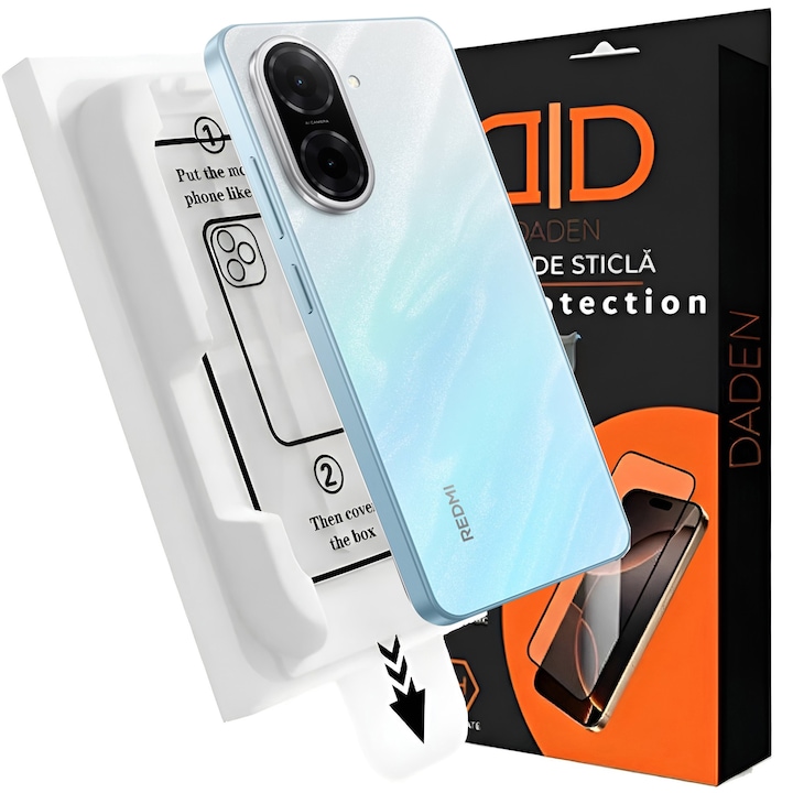 Folie Sticla pentru Xiaomi Redmi A5 European cu aplicator Daden MagicBox, Full Cover, Protectie Profesionala, Ultra Rezistenta, Calitate Premium, Margini negre