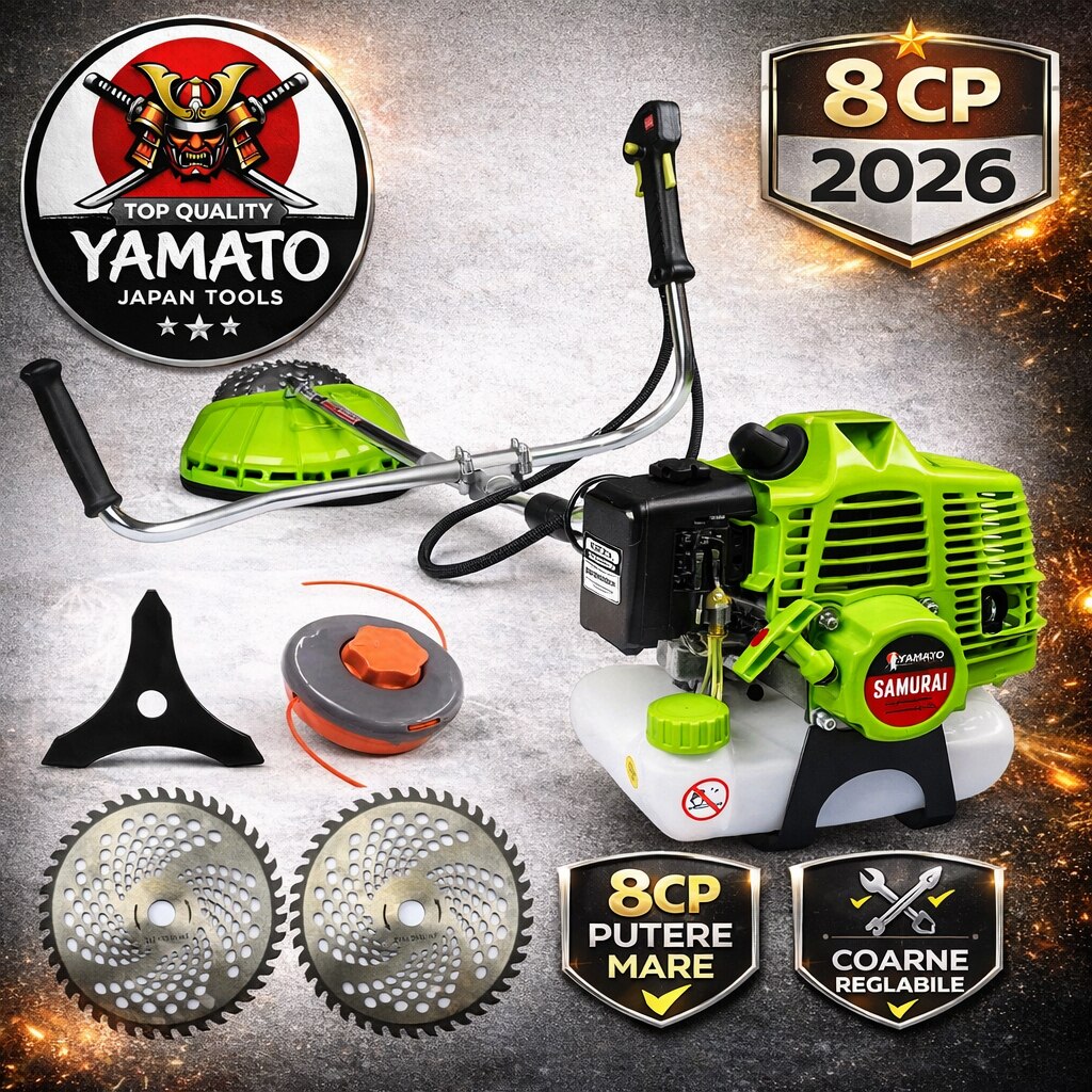 Motocoasa Yamato Samurai YAM-909S, 8CP + Cap tip Drujba pentru