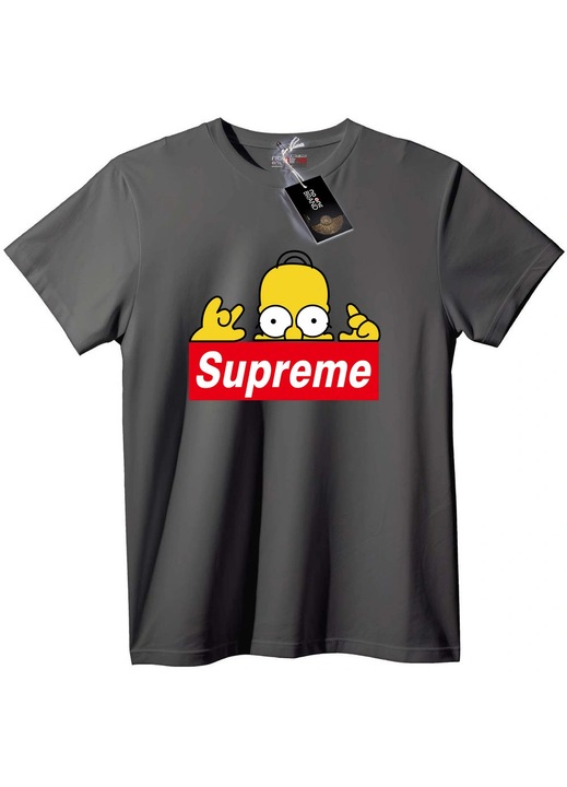Tricou Homer Simpson Supreme, Gri