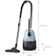 Прахосмукачка с торба Philips XD1142/10 серия 2000, Мощност 750W, HEPA филтрираща система, Многофункционална всмукателна глава, 9 м кабел, 2x 3 л торби, Аксесоар за мебели и животински косми, Син/Черен