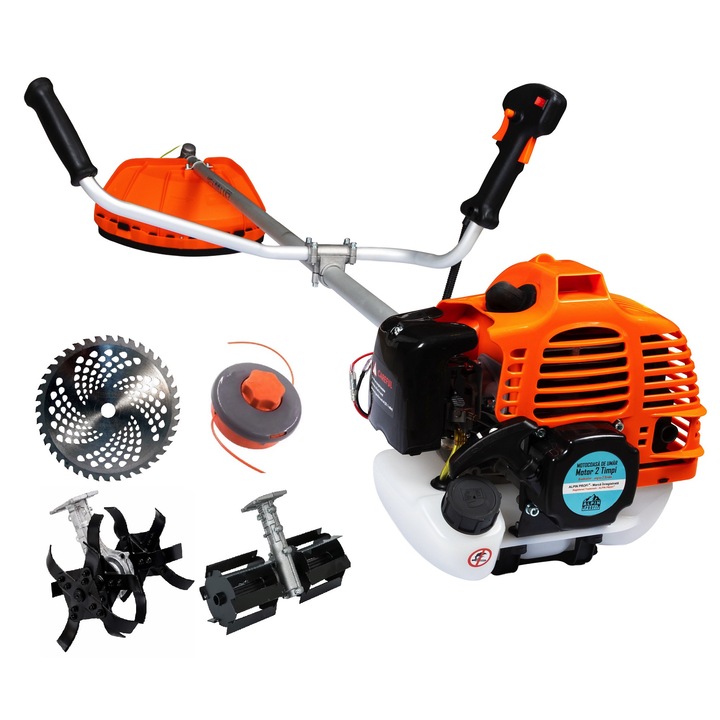 Set Motocoasa Alpin Profi AP-4680, 6.5CP, Cap Cultivator, Cap Motosapa, Extra Disc Vidia