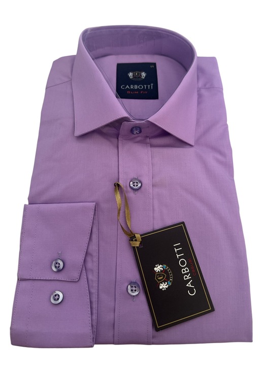 Ferfi lila ing, hosszu ujju, slim fit, pamut-polieszter - 654897, Sötétlila