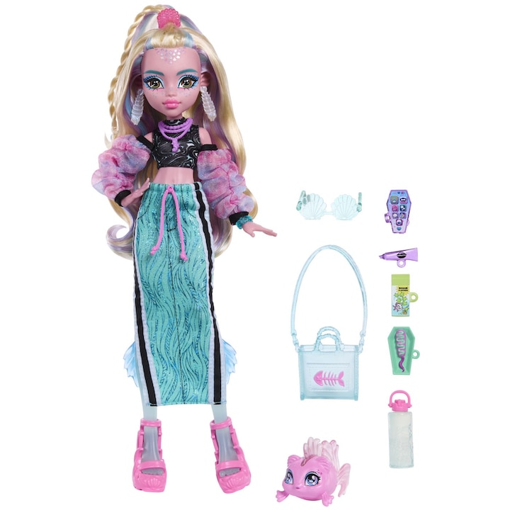 Monster High baba - Lagoona Blue, kiegészítőkkel