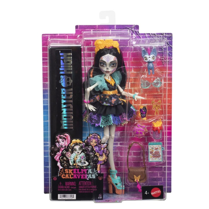 Papusa Monster High - Skelita Calaveras, cu accesorii