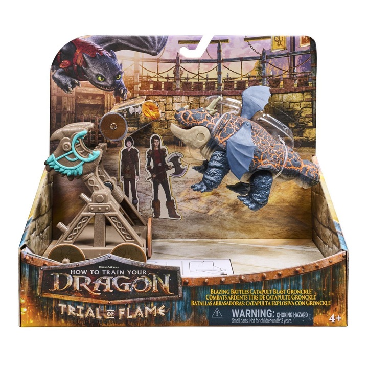 Set de joaca How to train your dragon - Trial of Fire, Blazing Battles: Gronckle si catapulta