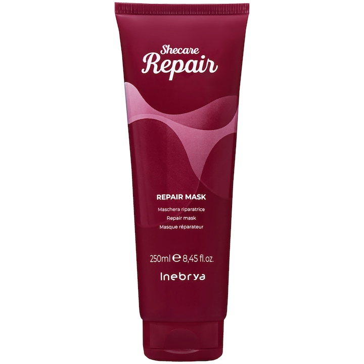 Masca regeneratoare pentru par Inebrya Shecare Repair, 250ml, cu 95% ingrediente naturale, pentru par deteriorat, hidratare intensa