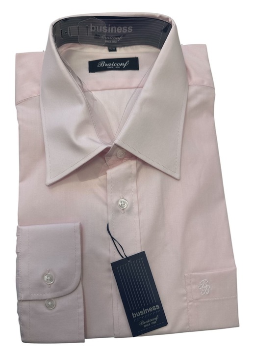 Férfi ing, rózsaszín, hosszú ujjú, pamut-poliészter, méret (45-46)