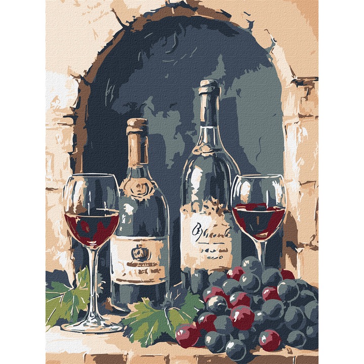 Set pictura pe numere, cu sasiu, Armonia vinului, 30x40 cm