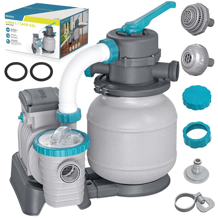 Pompa filtranta cu nisip Bestway 58497, 6056L/h, 230W, 32/38mm, 11,6kg