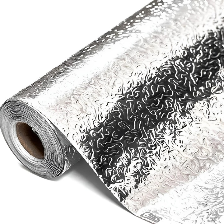 Folie Autocolanta Pentru Blat Bucatarie SIKS, PVC, 60×500 cm, Autoadeziv, Rezistent la Umiditate Si Pete, Usor de Curatat, Protectie Blat si Pereti, Argintiu