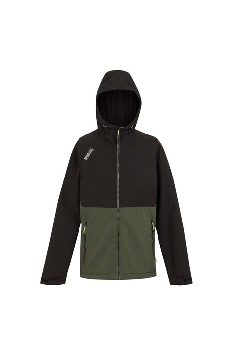 Geaca softshell Regatta Tactical Surrender, rezistenta la vant si apa, cu gluga reglabila - RETRA707, Negru/Kaki inchis
