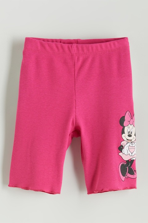 LC WAIKIKI, Pantaloni capri cu imprimeu cu Minnie Mouse, Fucsia/Negru stins/Alb optic
