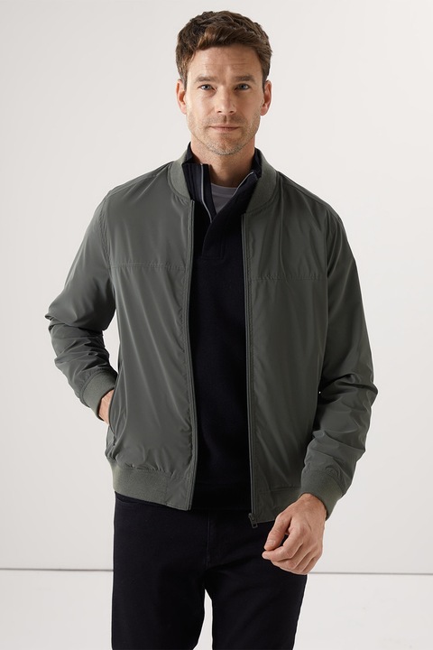 LC WAIKIKI, Jacheta bomber cu fermoar, Verde padure, XL