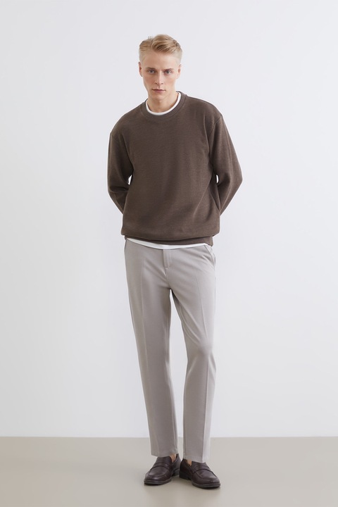 LC WAIKIKI, Pantaloni slim fit cu model uni, Gri deschis