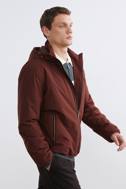 LC WAIKIKI, Geaca cu gluga si buzunare cu fermoar, Maro