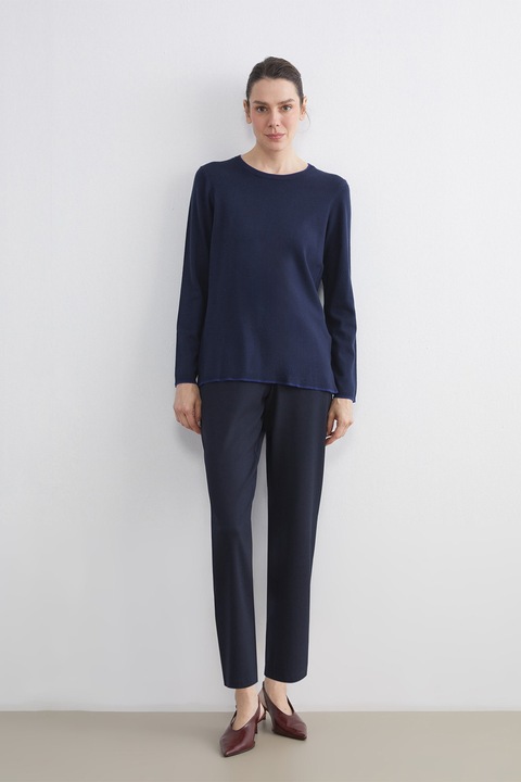 LC WAIKIKI, Pantaloni conici cu talie elastica, Bleumarin