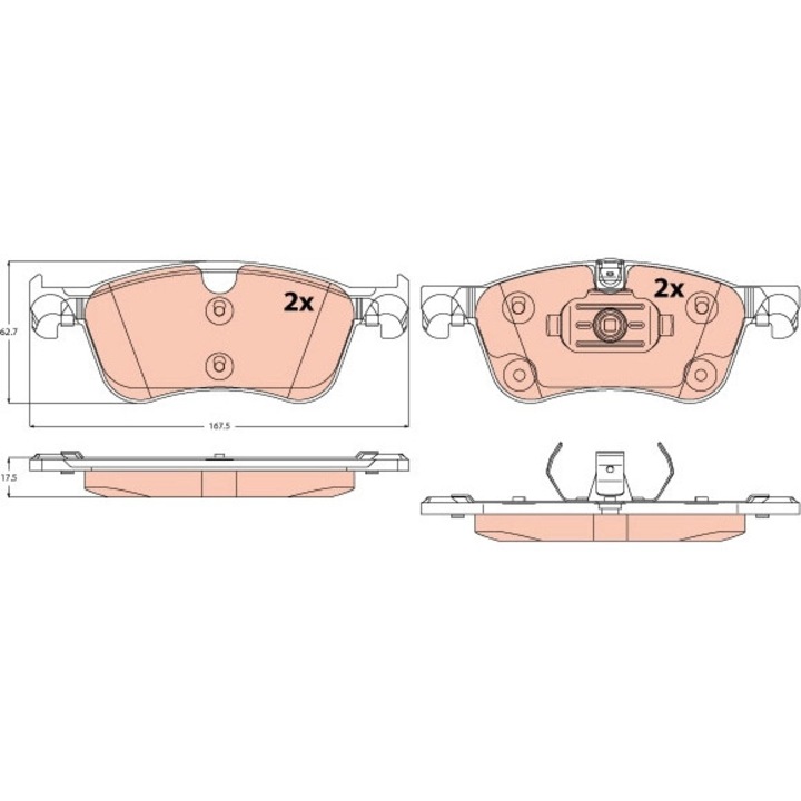 Комплект накладки Trw GDB2572 Mercedes-Benz Citan/T-Class, одобрени от RAR