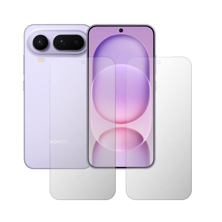 Set 2X Folie Protectie Ecran Folie24, pentru Honor Magic8 Pro Air, 1X Ultra-Clear + 1X Mata, Acoperire Case-Friendly ( Compatibile cu Carcasa ), Adezive, Flexibile cu Auto Regenerare