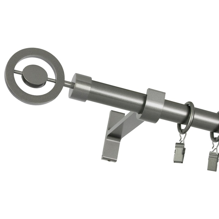 Galerie metalica, Bojanek, Popolo, 19mm, 320cm, grafit, set complet pentru montaj