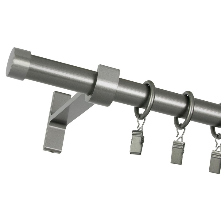 Galerie metalica, Rullo, 19 mm, 400 cm, grafit, set complet pentru montaj