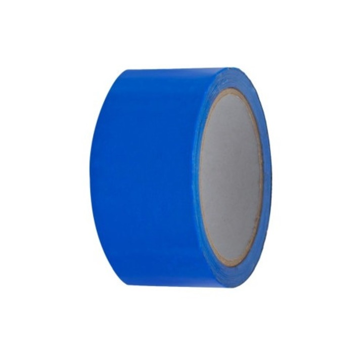 Banda PVC autoadeziva, pentru ambalare, 48mmx60m, Albastru, cu adeziv cauciuc natural