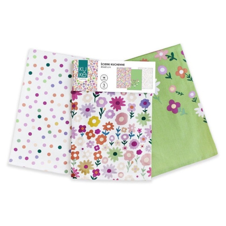 Комплект от 3 кухненски кърпи ZWOLTEX, 100% памук, 40x60см, цветен принт