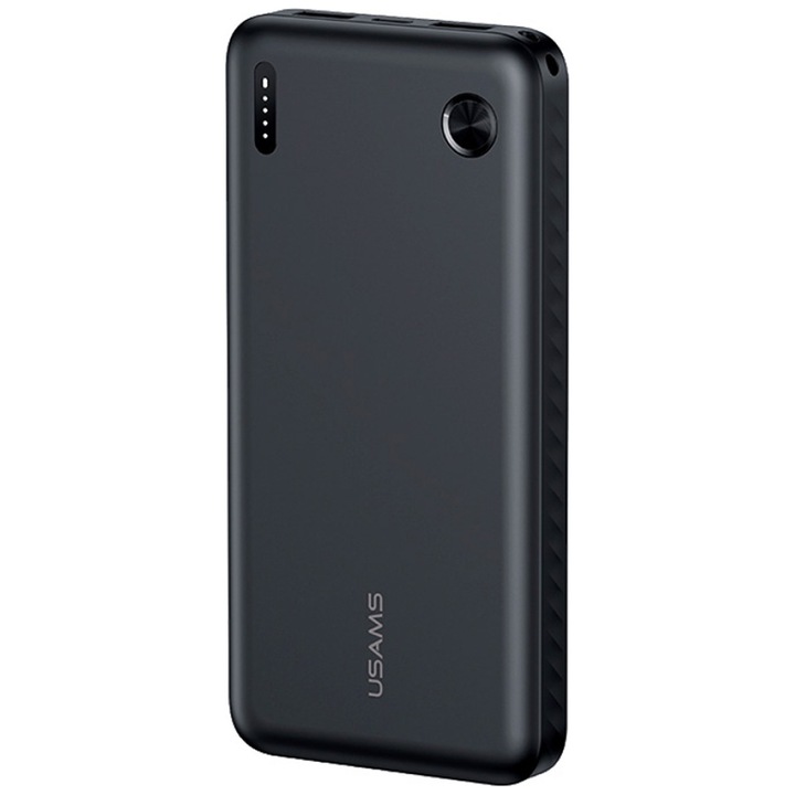 Външна батерия USAMS PB83, 10000mAh, 1x USB-C, 2x USB-A, Quick Charge 3.0, Черна