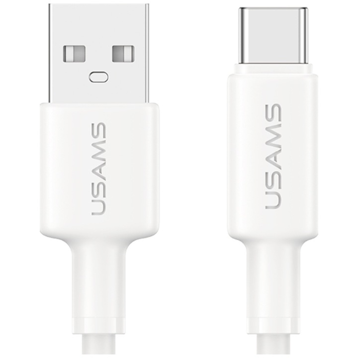 Cablu pentru incarcare si transfer de date USAMS U90, USB-A la USB-C, 18W, 3A, 480Mbps, 1m, Alb