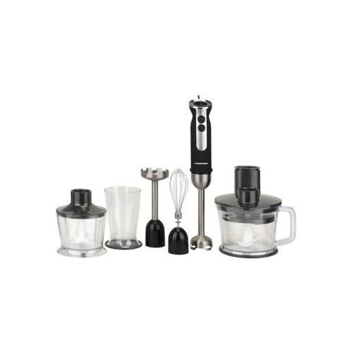 Set Mixer Vertical 1000W cu Tocator, Tel, Zdrobitor Cartofi, Feliator/Razatoare 3 Accesorii si Cana Gradata, 2 Viteze