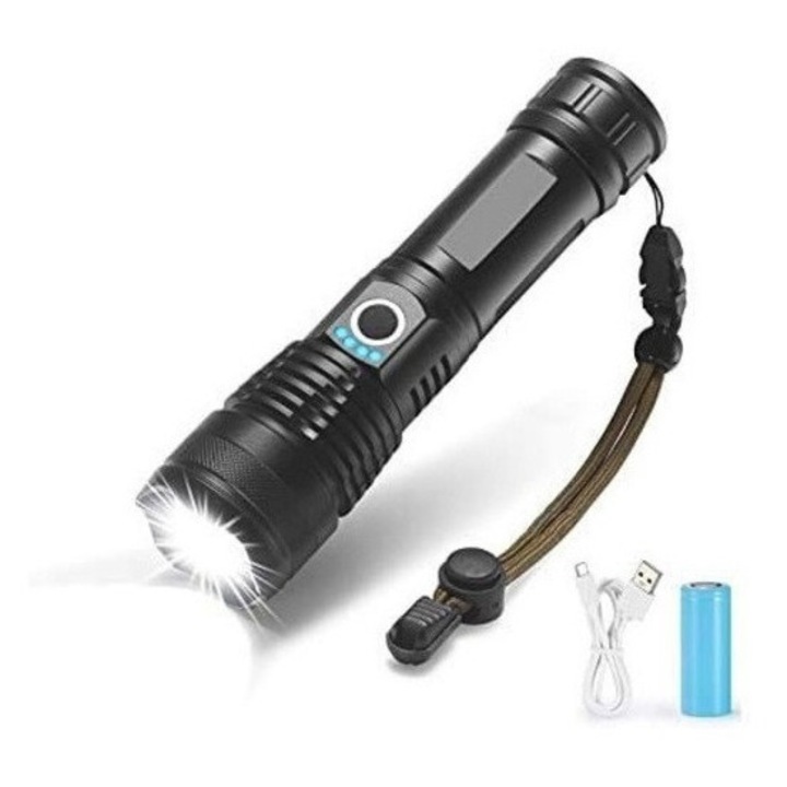 Професионален фенер XH71 P50, 2000 лумена, увеличение, USB, включена батерия