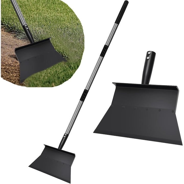 Lopata plata, 2 in 1, 27,2 cm, 117 cm, pentru zapada si indepartarea ierbii