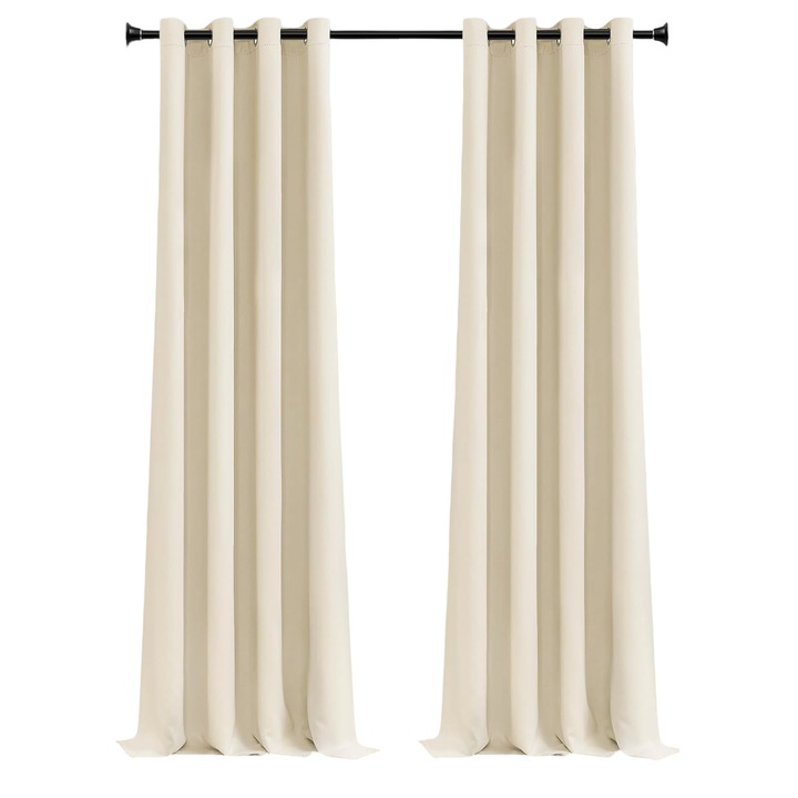 Set 2 Perdele Termice cu Prajitor, 140x280 cm, Bej