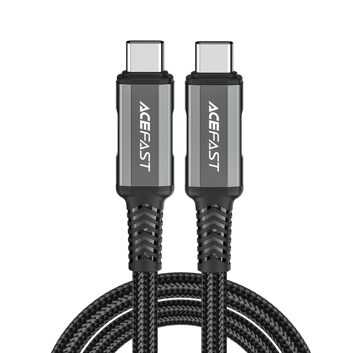 USB-C - USB-C adat- és töltőkábel, 1 m, Acefast, fekete szín, C1-09
