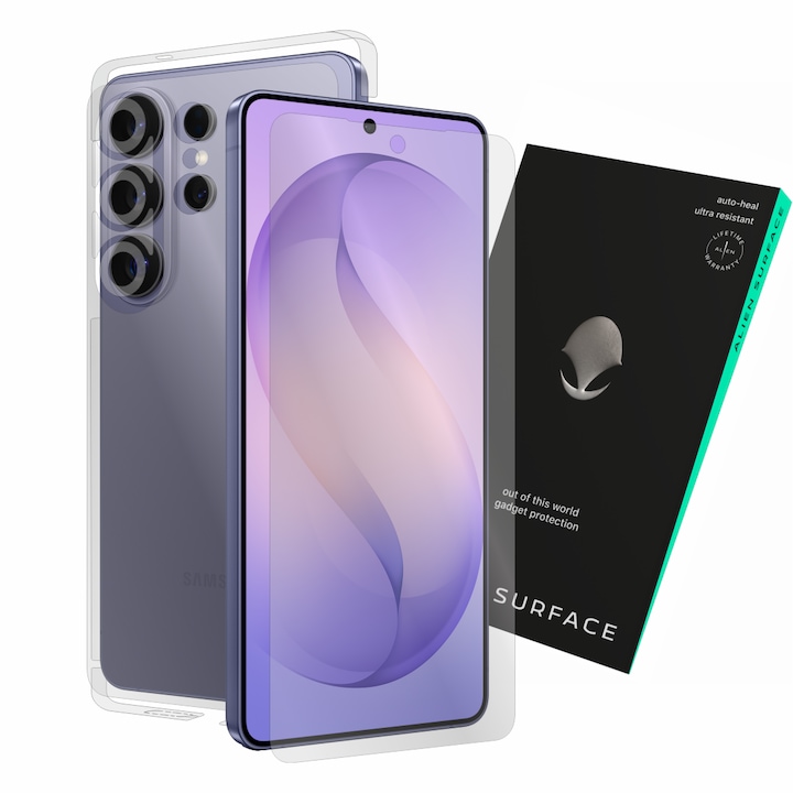 Folie protectie, compatibil cu Samsung Galaxy S26 Ultra, acoperire ecran, spate, laterale si camera, Alien Surface