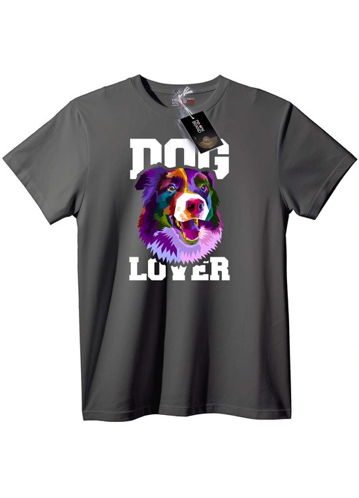 Tricou Iubitor de câini cu flori, Gri