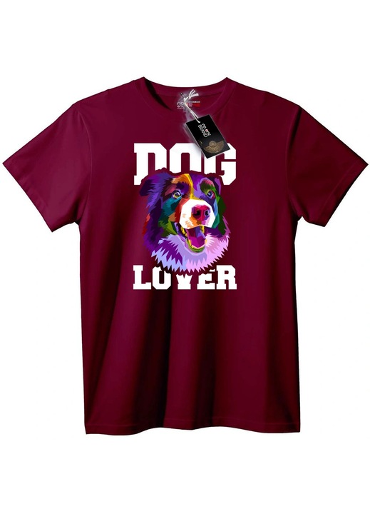 Póló Színes kutyabarát, Bordó