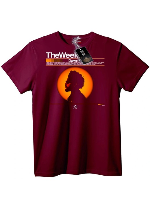 Тениска The Weeknd Dawn FM, Бордо