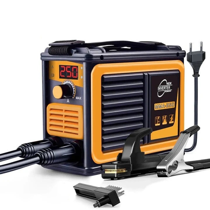 Hegesztőgép 3000W 20-250A Inverter MMA-250, Állítható Kompakt EU-MMA-250, Sárga