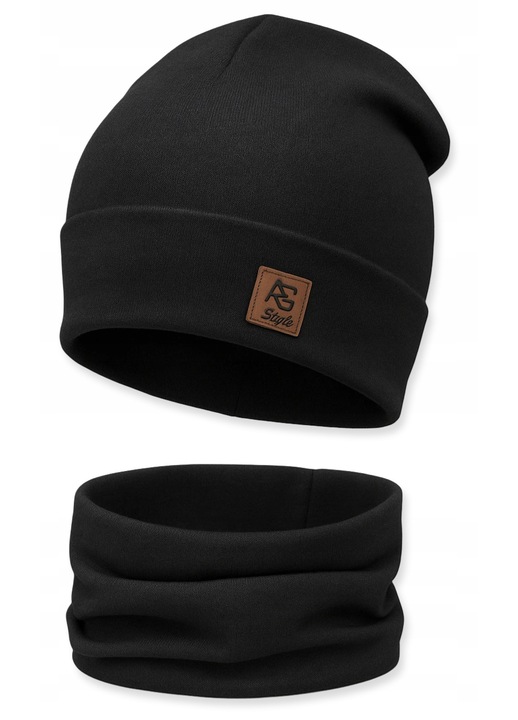 Set caciula si fular unisex Dartomik, negru